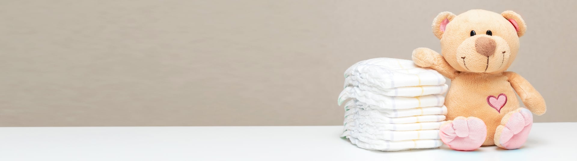 Stack of donated baby diapers